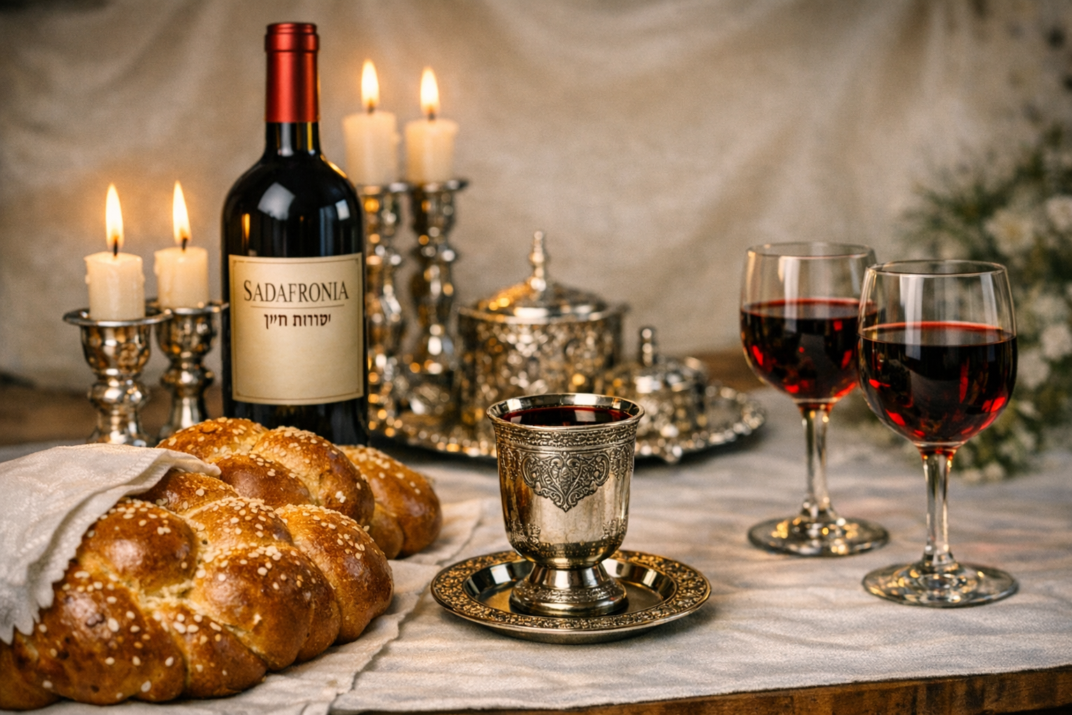 שולחן שבת יהודי - SADAFRONIA